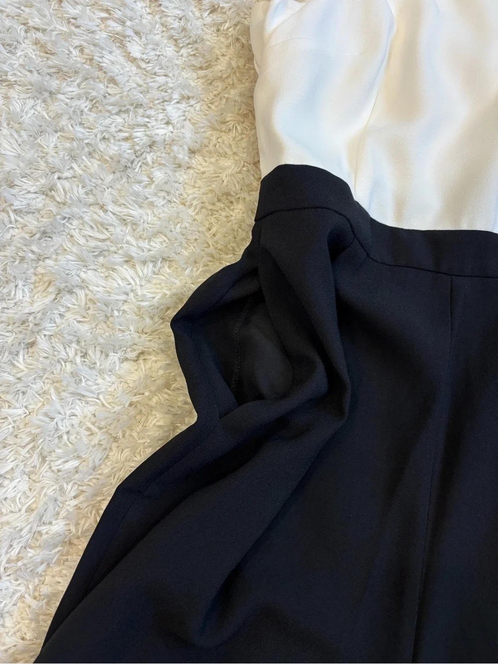 J. Crew Flutter Sleeve Open Back Jumpsuit with pockets, Cream & Black